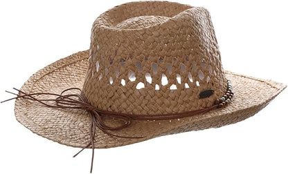 Panama Jack Drifter Sun Hat - Toyo Straw, 3 1/4" Shapeable Brim