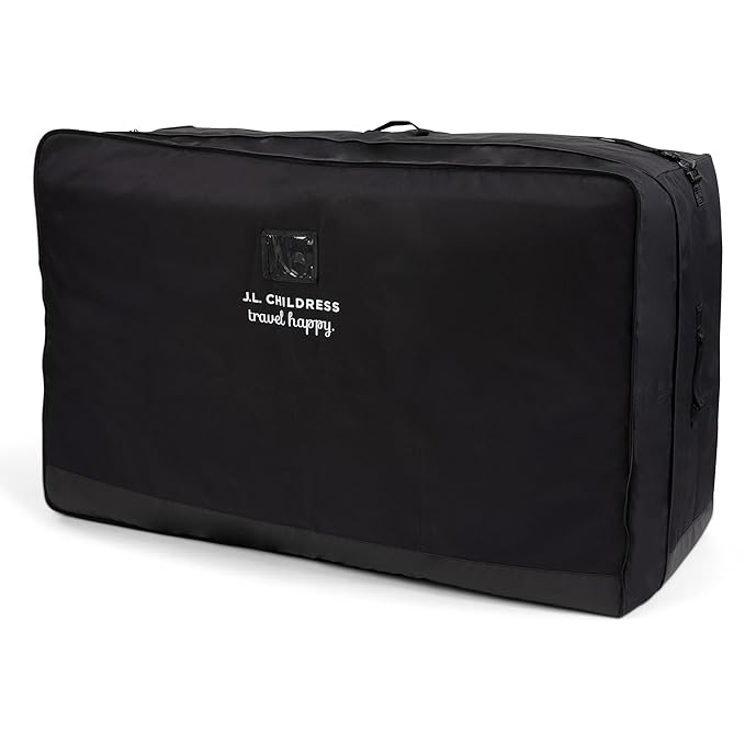 J.L. Childress Universal Stroller Travel Bag for Airplane - Fits Most Baby Strollers, Flying Essentials, Airport Accessories for Gate or Luggage Check, AirTag Compatible - X-Large PLUS, Unpadded