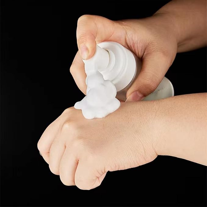 3-Pack Travel-Sized Foaming Pump Bottles - Empty Foaming Liquid Soap Dispensers - for Refillable Travel Hand Soap Shampoo Foaming Castile Cosmetics - BPA Free (100ml/3.3oz) (White)
