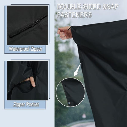 Fashion Hooded Rain Poncho Waterproof Raincoat Jacket with pocket for Women/Men/Adult