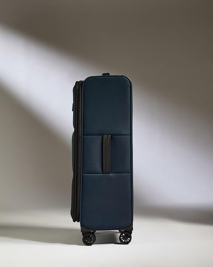 ANTLER - Soft Stripe Large Luggage - 31" Softside Suitcase, Durable, Lightweight & Expandable, 4 Spinner Wheels - Adjustable Handle, TSA Lock, Indigo Blue