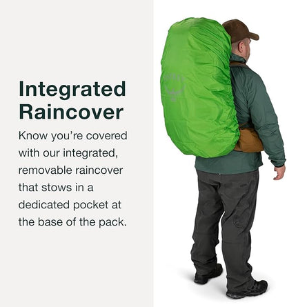 Osprey Rook 50L Men's Backpacking Backpack, Histosol Brown/Rhino Grey