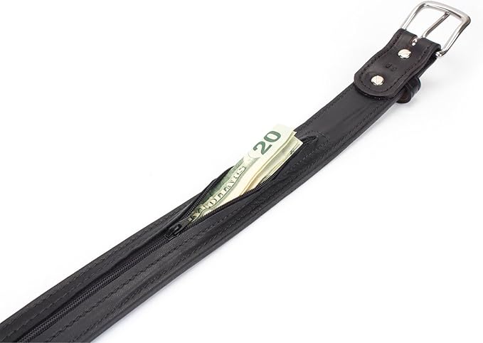 Hidden Money Pocket Travel Leather Belt