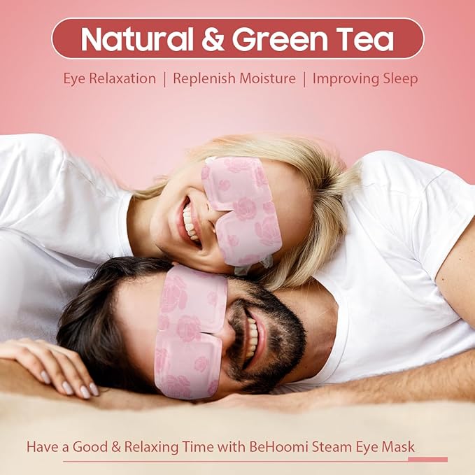 Steam Eye Mask, 10 Packs Heated Eye Mask, Self Heating Disposable SPA Warm Compress for Eyes Sleep Mask, Travel Essentials & Relaxation Gifts, Stocking Stuffers (Rose Scent)