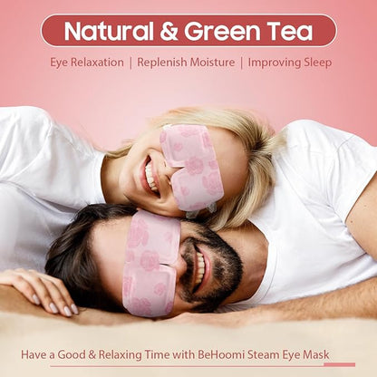 Steam Eye Mask, 10 Packs Heated Eye Mask, Self Heating Disposable SPA Warm Compress for Eyes Sleep Mask, Travel Essentials & Relaxation Gifts, Stocking Stuffers (Rose Scent)
