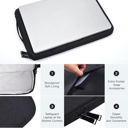Laptop Sleeve for 14 inch New MacBook Pro M5/M4/ M3/ M2/ M1 Pro/Max A3434 A3112 A3401 A3185 A2918 A2992 A2779 2025-2021,Carrying Case Bag with Accessory Pocket, Black