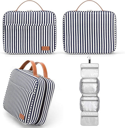 Bosidu Hanging Travel Toiletry Bag,Large Capacity Cosmetic Travel Toiletry Organizer for Women with 4 Compartments & 1 Sturdy Hook,Perfect for Travel/Daily Use/Christmas
