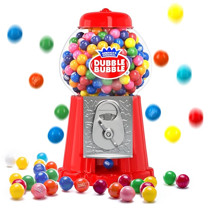 Gumball Machine for Kids 8.5" - Coin Operated Bubble Gum Machine and Toy Bank - Candy Machine Dispenser Includes 85 Gum Balls - Great Candy Dispenser Machine Gift Toys for Girls and Boys (Red)