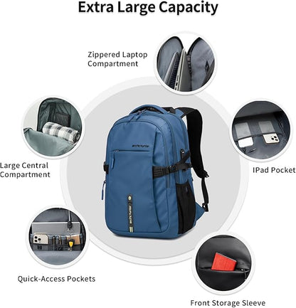 ARCTIC HUNTER AH Blue Business Laptop Backpack for Men Women, 30L Anti-Theft Carry on Travel Backpack Flight Approved for Airplane, Adults Back pack Bag for Work, Commuting, Weekend Casual Daypack