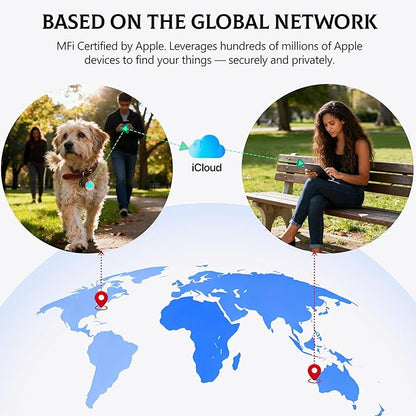 2025 Upgraded [Apple MFi Certified] Air Tracker 4 Pack, Smart Tag Item Finder Works with Apple Find My (iOS Only), Air Track Locator with Sound, Tracker Tags for Keys, Luggage, Bag, Suitcases, Wallet