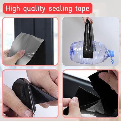 Birllaid Black Window Weather Sealing Tape, Window Insulation Air Conditioner Seal Tape, 3 Inch x 65 FT Waterproof Blocker for Cold Heat Air, Windproof, No Residue Strong adheisve