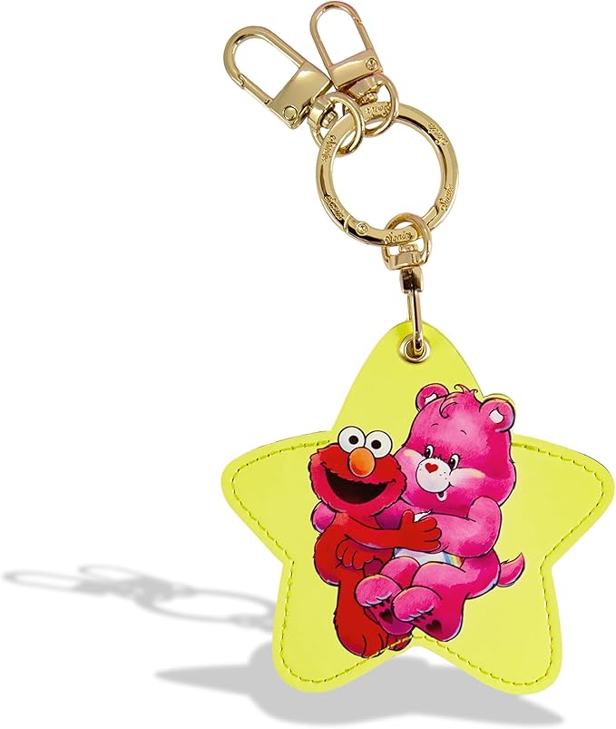 Sonix x Care Bears x Sesame Street Keychain Case Compatible with Apple AirTag | Protective AirTag Cover Keychain Charm | Pink | Cheer Bear & Elmo