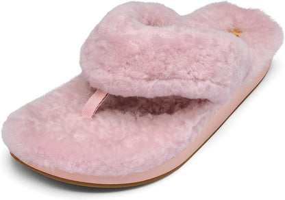 OLUKAI Kipe'a Heu Women's Sandal Slippers, Soft & Comfortable Shearling-Wrapped Straps, Durable Rubber Outsoles for All-Day Wear, Causal & Cute Everyday Style