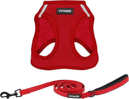 Voyager Step-in Air Cat Harness - All Weather Mesh Step in Vest Harness for Small and Medium Cats by Best Pet Supplies - Harness Leash Set (Red), XXS