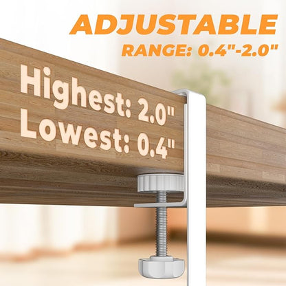 Under Desk Cable Management Tray, No Drill Steel Desk Cable Organizers, Wire Management Tray Cable Management Rack (24.4" Length-White)
