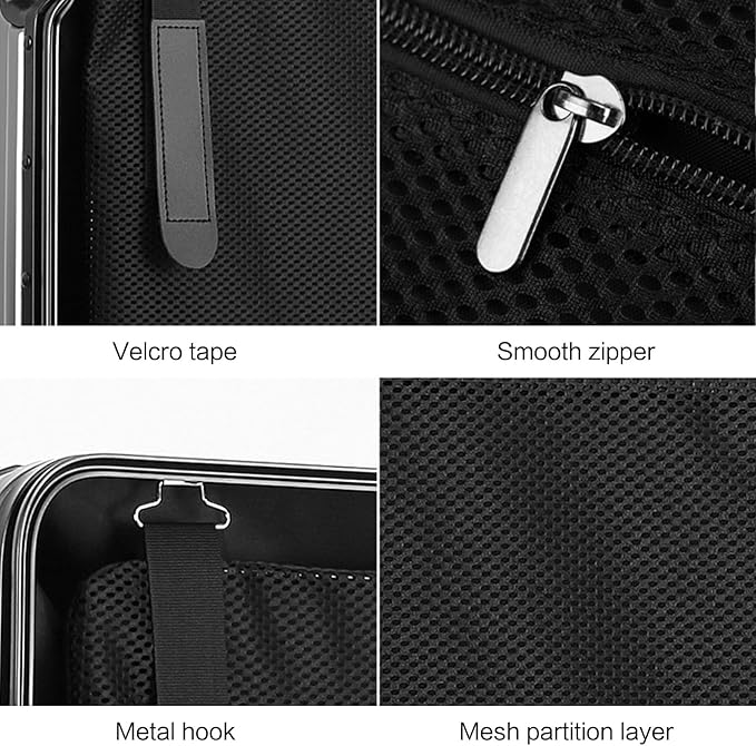 Oblique Angle Metal All Aluminum Magnesium Alloy Material Carry-on Luggage TSA Customs Lock Zipperless Silent Rotary Wheel Business Suitcase Set (silvery, 26 '')