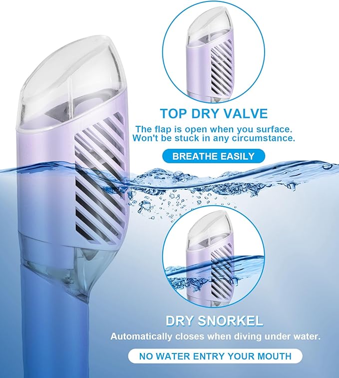 Aegend Snorkeling Gear for Adults Youth Kids, Dry Snorkel Set Panoramic View Enhanced Anti-Leak and Anti-Fog Technology, Adjustable Strap for Snorkeling Scuba Diving Swimming with Mesh Bag