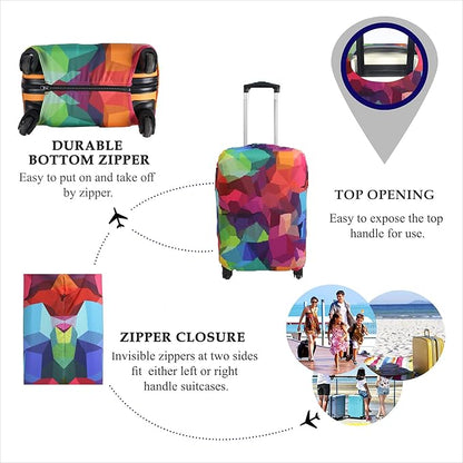 Explore Land Travel Luggage Cover Suitcase Protector Fits 18-22 Inch Case (Geometry, S)