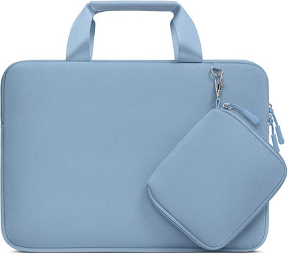 MOSISO Laptop Case 13.3 inch, 13-13.3 inch Laptop Sleeve Bag Compatible with MacBook Air/Pro 13 / Pro 14, HP Dell ASUS, Neoprene Carrying Computer Bag with Handle&Detachable Small Case, Pastel Blue