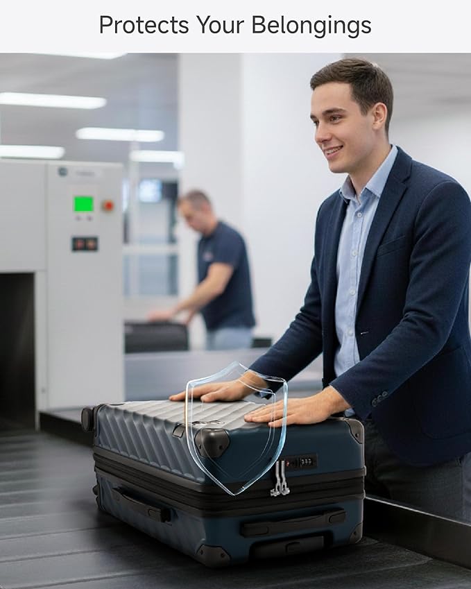 28 Inch Luggage with Spinner Wheels, KVC Expandable Hardside Large Checked Suitcase (EX-Core, Cherry, 28 Inch, 105L-113L)