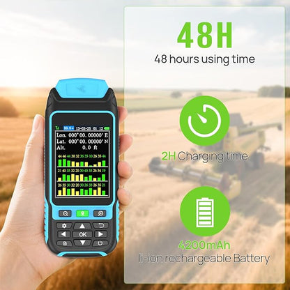 Handheld GPS Survey Equipment, High-Precision Rugged Land Surveying Equipment for Mountainous Terrain, Farmland, Forest, Ranch, Mining Lake