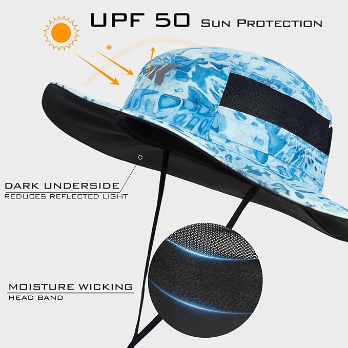 KastKing Sol Armis UPF 50 Boonie Hat - Sun Protection Hat, Fishing Hat, Beach & Hiking Hat, Paddling