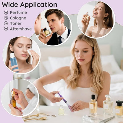 Segbeauty 8pcs 0.34oz Perfume Decanter Kit Dispenser with Extractor for Perfumes Transfer, 10ml Perfume Refill Tool Kit, Plastic Purple Decanters for Perfumes Refillable Colognes Making Set Tool