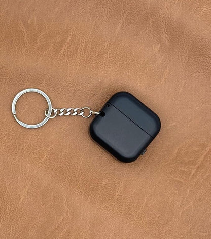 Ultra Slim Ring Case with Keychain – Portable Gym Jewelry Box, Compact Travel Ring Holder, Small Black Jewelry Organizer for Women and Men(1.4 x 1.4 x 0.7 in)