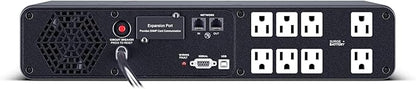 CyberPower CP1500PFCRM2U PFC Sinewave UPS Battery Backup and Surge Protector, 1500VA/1000W, 8 Outlets, AVR, Short Depth 2U Rackmount; UL Certified