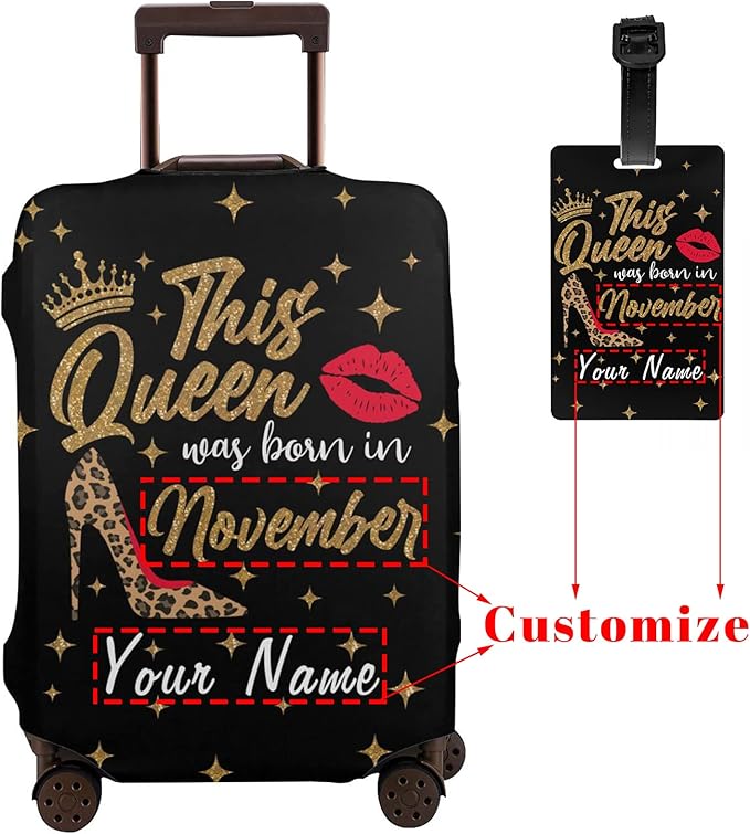 Personalized Luggage Suitcase Cover With Photo Dog Cat, Picture Custom Suitcase Cover, Custom Luggage Cover (L (for 25--28 inch luggage))