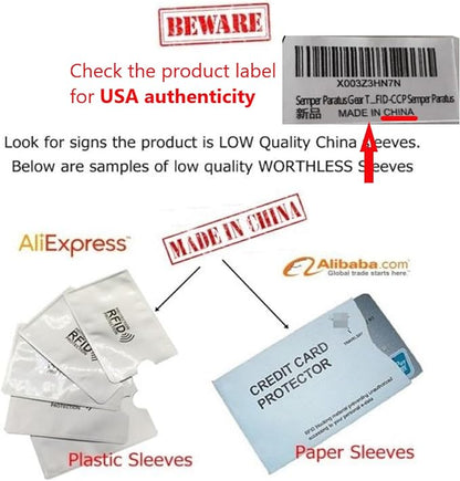 RFID Blocking Sleeves Credit Card Protector 100% MADE IN USA - Anti-theft for Travel wallet, purse. ArmorShield Your Identity (5PAK)