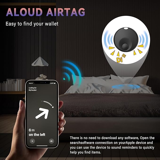 Smart Tracker Tag, GPS Item Finder Compatible with Apple Find My, IP67 Waterproof Track Locator for Keys, Wallets, Luggage, iOS Only (2 Pack)