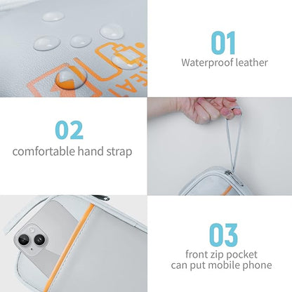 Electronics Travel Organizer,Portable Waterproof Electronic Travel Storage Bag for Small Charging Cord Storage,Charger,Small Electronics,SD Card etc,for Travel,Business -Grey