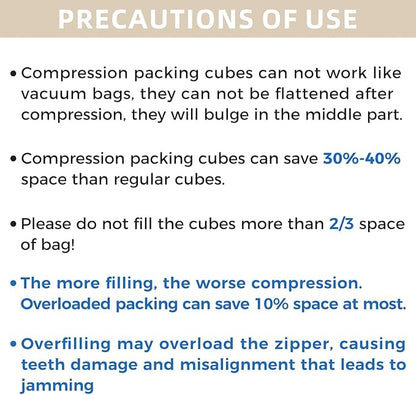 BAGAIL 4 Set/6 Set/8 Set Compression Packing Cubes Travel Accessories Expandable Packing Organizers (Half Mesh, 6-Black)
