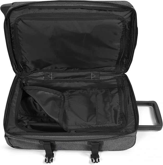 Eastpak Tranverz S – 42L Large Wheeled Luggage with Dual Compartments, TSA Lock, Compression Straps & Smooth-Wheeling System, Black Denim
