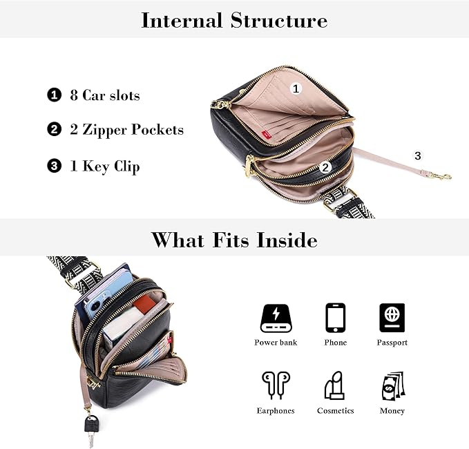INICAT RFID Blocking Sling Bag,Anti Theft Crossbody Bags for Women,Travel Gifts Cross Body Purses Vegan Leather