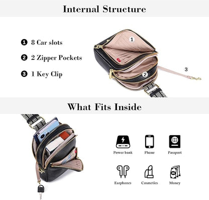 INICAT RFID Blocking Sling Bag,Anti Theft Crossbody Bags for Women,Travel Gifts Cross Body Purses Vegan Leather