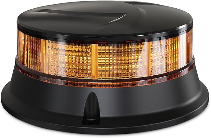 Agrieyes Amber Beacon Light 4.2Inch, Flashing Safety Warning Lights Permanent/Magnet Mount (Amber, Screw)