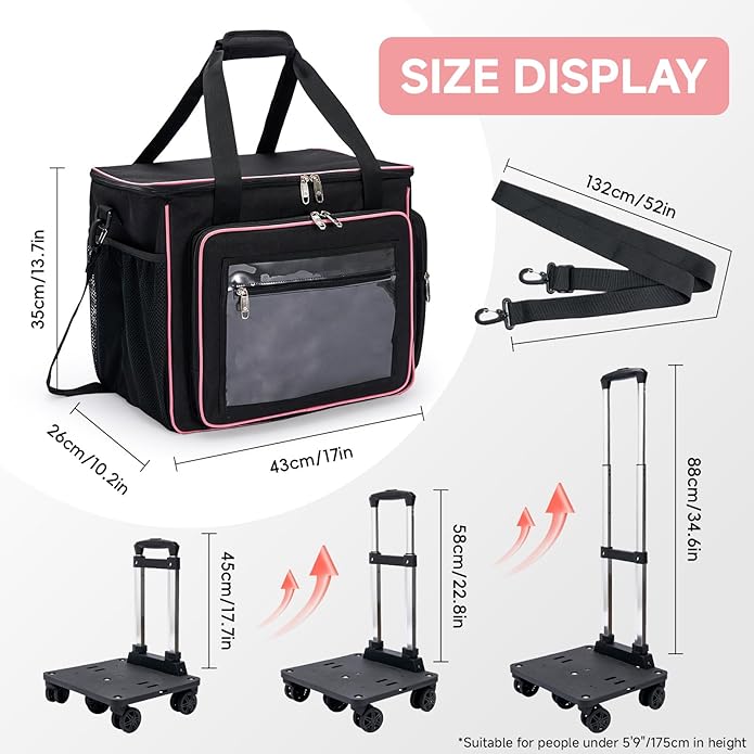 2025 Rolling Teacher Tote Bag with 15.6" Laptop Compartment