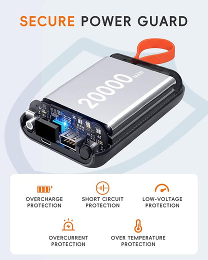 𝟭𝟮𝗩/𝟱𝗩 𝟮𝟬𝟬𝟬𝟬𝗺𝗔𝗵 Heated Jacket Battery Pack, Power Bank with LED Display for Wulcea, Genovega, ULUSERN and Other Heating Apparel，Not for 7.4V