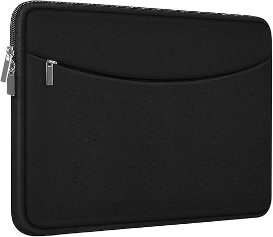 Laptop Case 15.6 inch, Shockproof Protective Laptop Cover Briefcase Carrying Computer Bag with Accessory Pocket, Portable Computer Sleeve Compatible with MacBook, HP, Dell, Lenovo, Asus, Black
