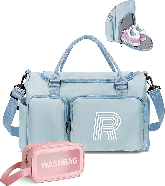 Kids Travel Duffle Bag, Sports Bag, Personalized Weekender Bag with Shoes Compartment, Graduation gifts, Girls Gifts for Kids Friends
