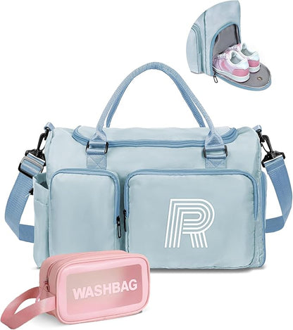 Kids Travel Duffle Bag, Sports Bag, Personalized Weekender Bag with Shoes Compartment, Graduation gifts, Girls Gifts for Kids Friends