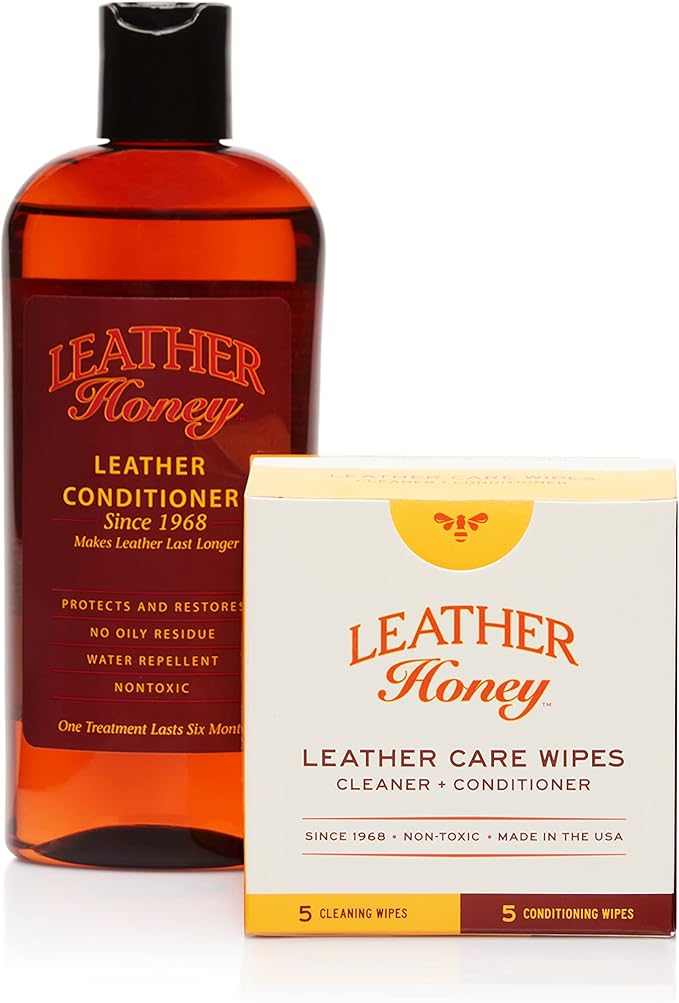 Leather Honey Combo Wipes with 8oz Conditioner