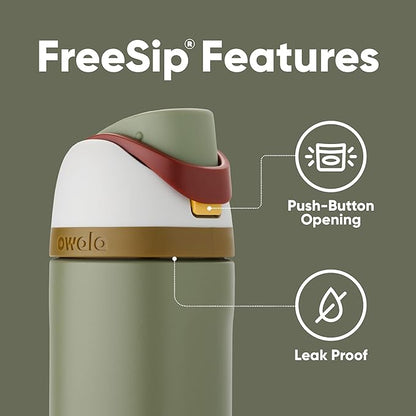 Owala Star Wars FreeSip Insulated Stainless Steel Water Bottle with Straw for Sports and Travel, BPA-Free, 24-Ounce, Boba Fett