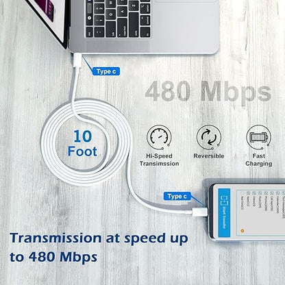 Fast Charging for iPhone 16/16e,Apple Charger Fast Charging,2Pack 20W USB C Charger Block with Extra Long 10FT USB C to Type C Charger Cable Cord for iPhone 16/16e/16Pro/16ProMax/15/iPad Pro/Air/Mini