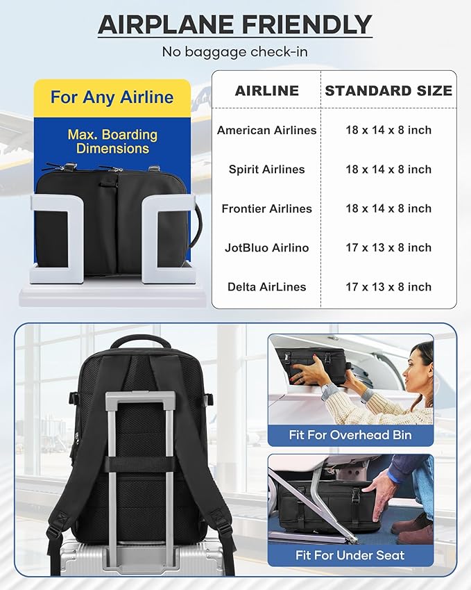 Vacuum Backpack Travel With Pump,Mochila De Viaje Compresion Al Vacio,Large Carry On Vacpack Backpacks For Women Men,Personal Item Travel Backpack With Vacuum System,Black