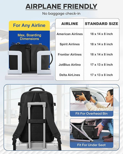 Vacuum Backpack Travel With Pump,Mochila De Viaje Compresion Al Vacio,Large Carry On Vacpack Backpacks For Women Men,Personal Item Travel Backpack With Vacuum System,Black