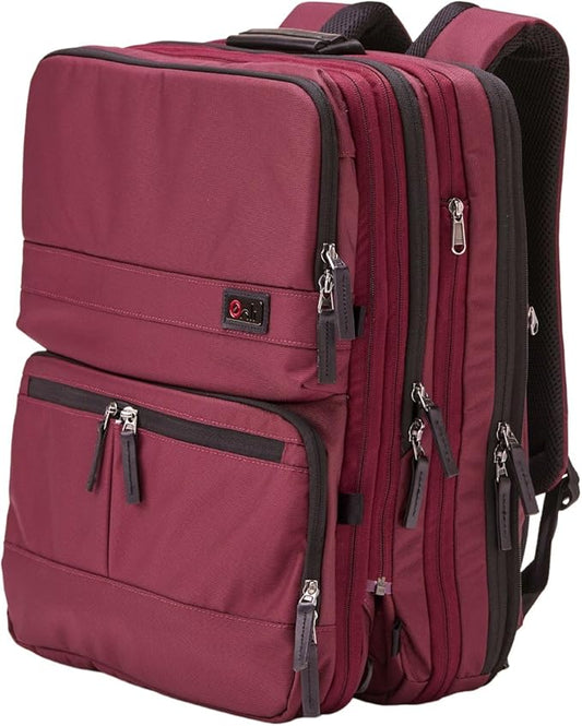 Trilogy Double Pack - World class multiple use backpack - expands into a weekender bag - splits into two seperate bags - handles two 17” laptops and two tablets (Red)