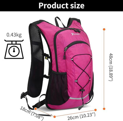 DOJUNS Hiking Backpack Lightweight Travel Backpack 20L Waterproof Hiking Daypacks Camping Backpack for Men Women (rose red)